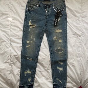 Purple Brand Men’s Skinny Distressed Jeans - Blue